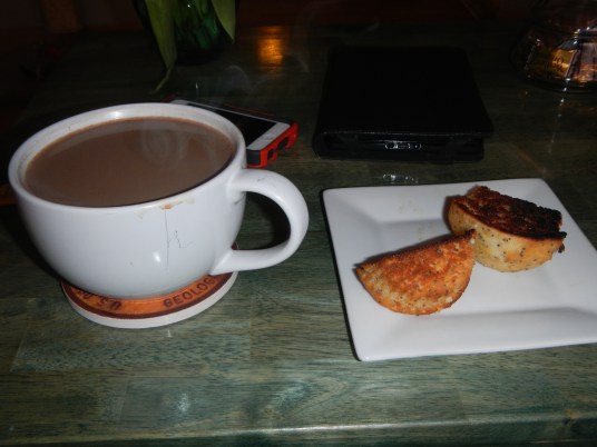 Mocha and lemon poppy muffin afterwards