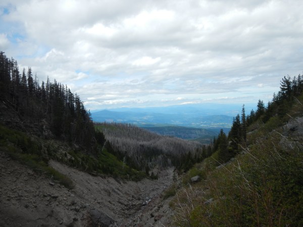Looking down a glacier